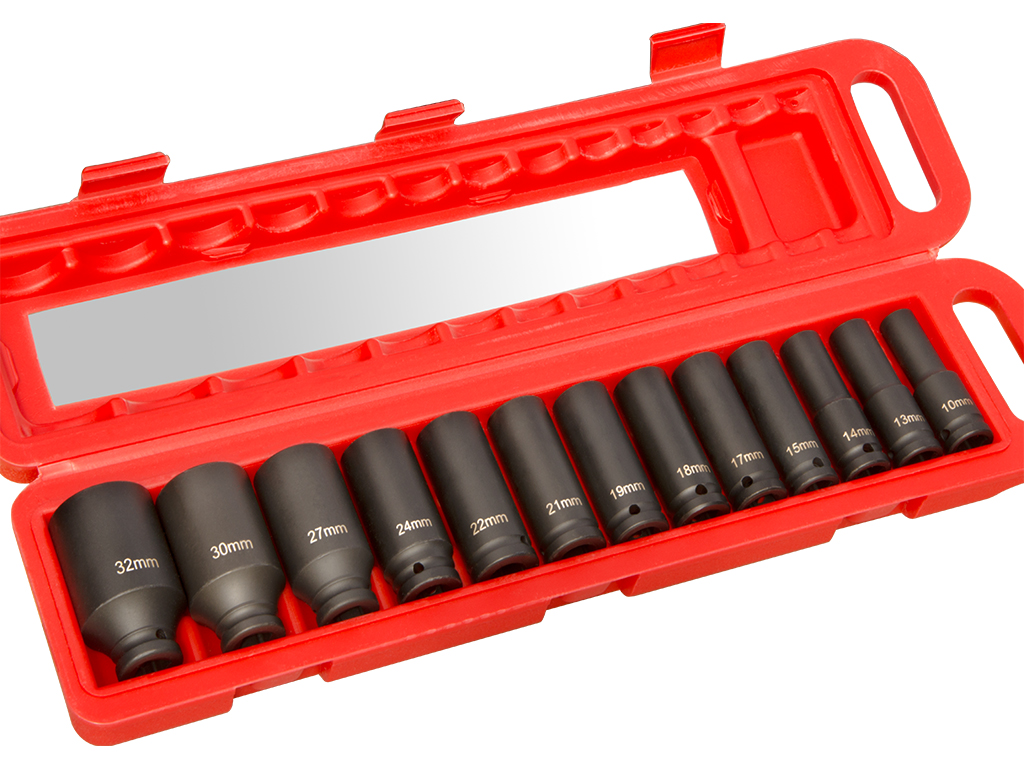 1/2inch 10mm-32mm 6Points Metric Drive Deep Impact Socket Air Tool Set -  Mechanics Tools